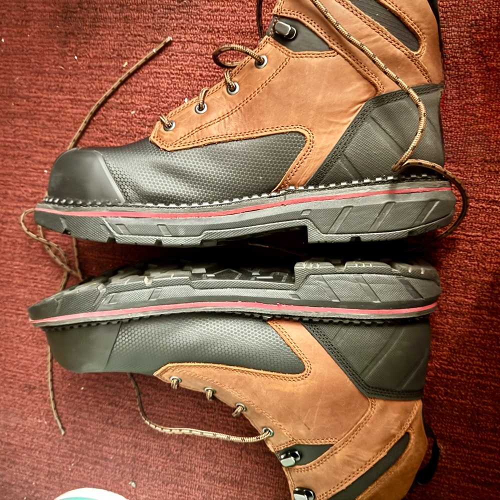 Red Wing Shoes Brown and Black Boots with Rugged Construction